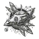 thomas spaceship  tattoo design idea