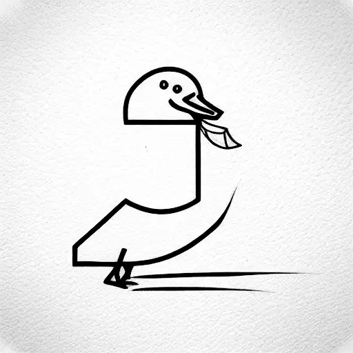 silueta de pato con una C y una D tattoo design idea