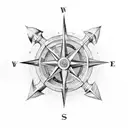 Trinacria inside a compass and anchor  tattoo design idea