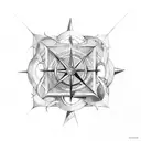 Trinacria inside a compass and anchor  tattoo design idea