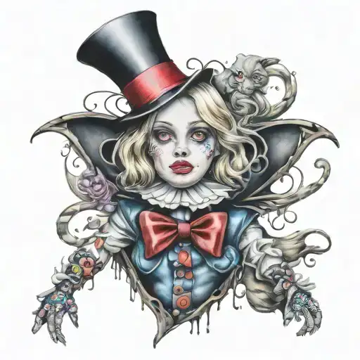graffiti art, acid trip, trippy, alice and wonderland tattoo design idea