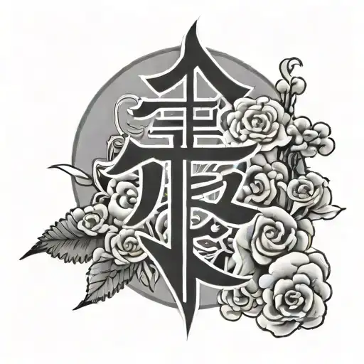 love in Japanese kanji symbol tattoo design idea
