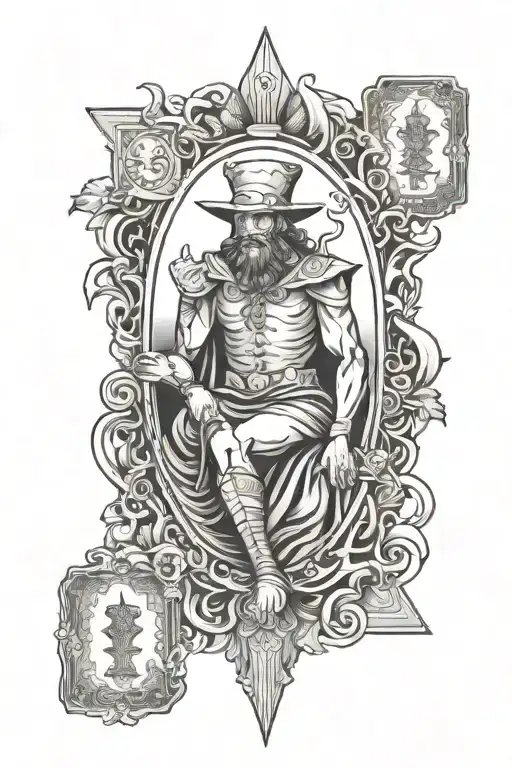 fool tarot card tattoo design idea