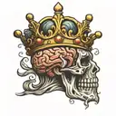 Brain and crown from front   tattoo design idea