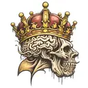 Brain and crown from front   tattoo design idea