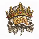 Brain and crown from front   tattoo design idea