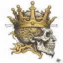 Brain and crown from front   tattoo design idea