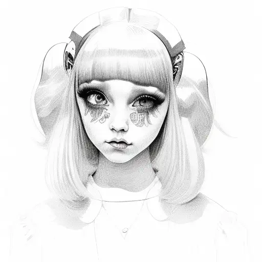 portrait of Melanie Martinez tattoo design idea