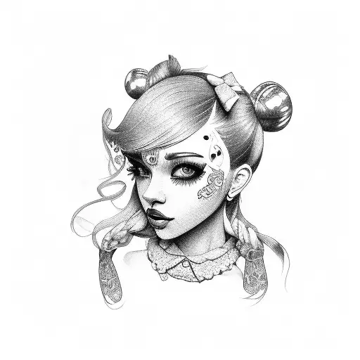 portrait of Melanie Martinez tattoo design idea
