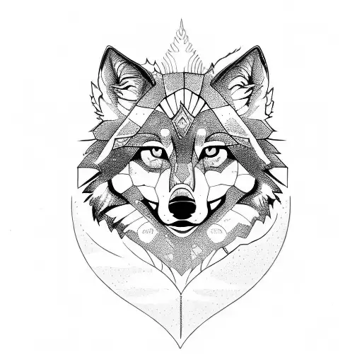 Wolf forest tattoo design idea