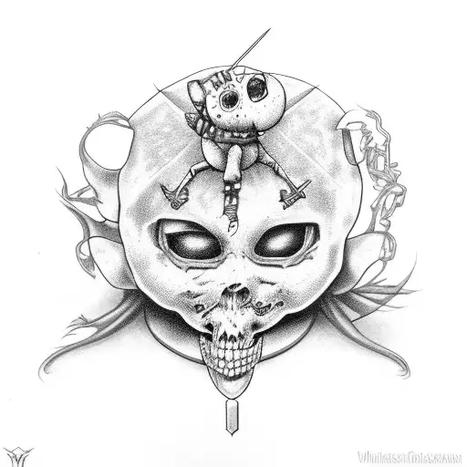 voodoo doll from phasmophobia tattoo design idea