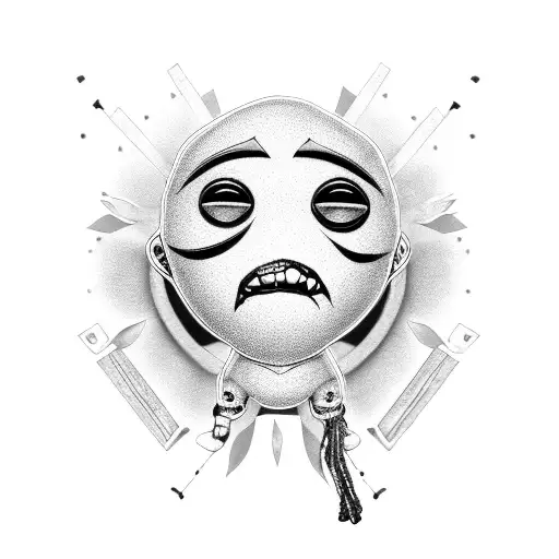 animated voodoo doll tattoo design idea