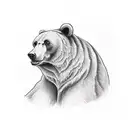 bears head, half skull tattoo design idea