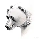 bears head, half skull tattoo design idea