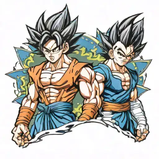 goku and vegeta tattoo design idea