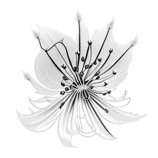spider lily cyber sigil  tattoo design idea