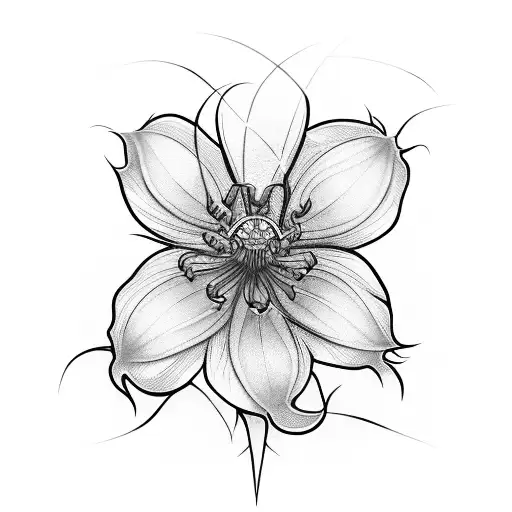 spider lily cyber sigil tattoo design idea