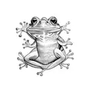  four locked frogs each representing one of the four elements tattoo design idea