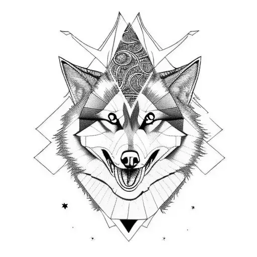 witch husky dog tattoo design idea