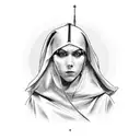 slutty nun wearing tactical military gear tattoo design idea