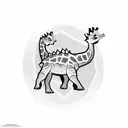 baby giraffe and baby stegosaurus tattoo design idea