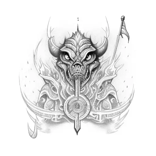 "currie" in old english on fire tattoo design idea
