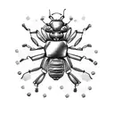 An intricate mechanical ant with gears and pistons, representing the combination of your love for ants and your occupation as a diesel mechanic tattoo design idea