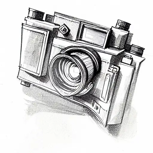 vintage film camera tattoo design idea