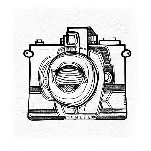 vintage nikon  film camera tattoo design idea