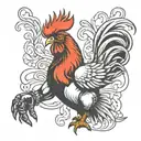 fighting rooster with boxing gloves   tattoo design idea
