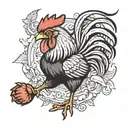 fighting rooster with boxing gloves   tattoo design idea