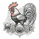fighting rooster with boxing gloves   tattoo design idea