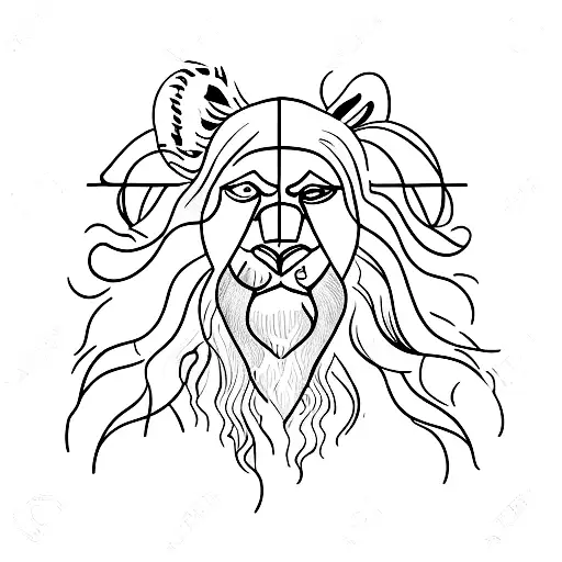 leo nad virgo tattoo design idea