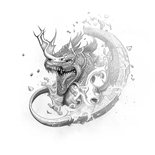 norse mytology sleevee tattoo design idea