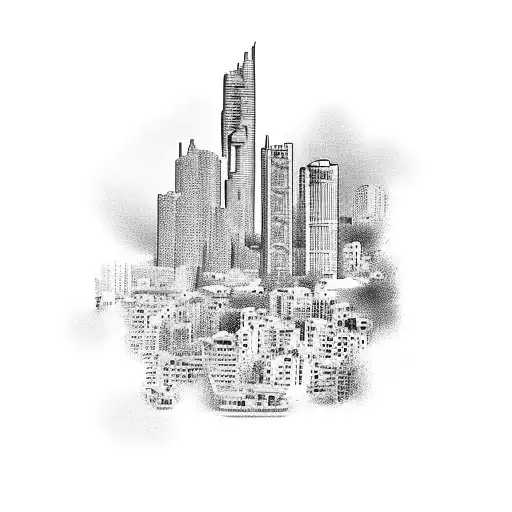 the city of beirut in lebanon  tattoo design idea