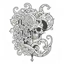 I want there to be loneliness and question marks tattoo design idea