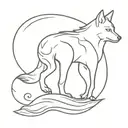 question mark and wolf tattoo design idea