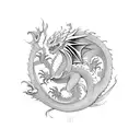 Dragon and phoenix tattoo design idea