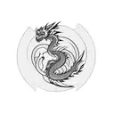Dragon with phoenix tattoo design idea