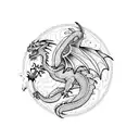 Dragon with phoenix tattoo design idea