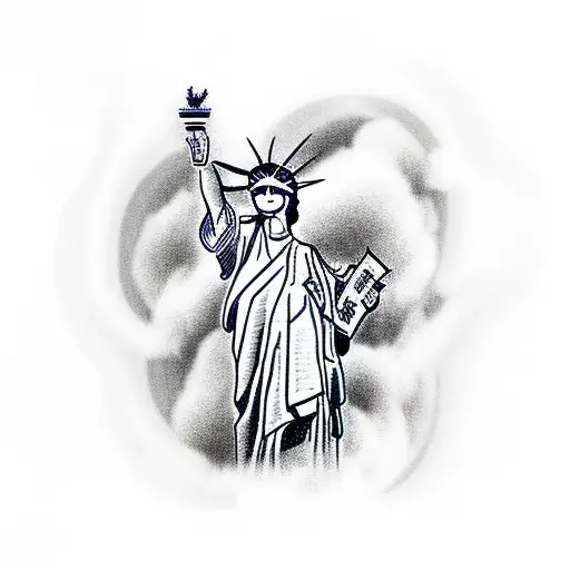 statue of liberty tattoo stencil