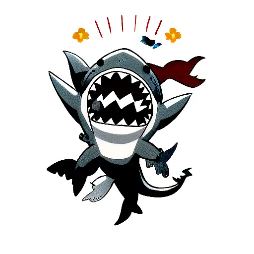 shark summer tattoo design idea