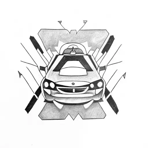 drift car tattoo design idea