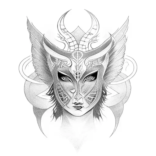 the goddess Morrigan tattoo design idea