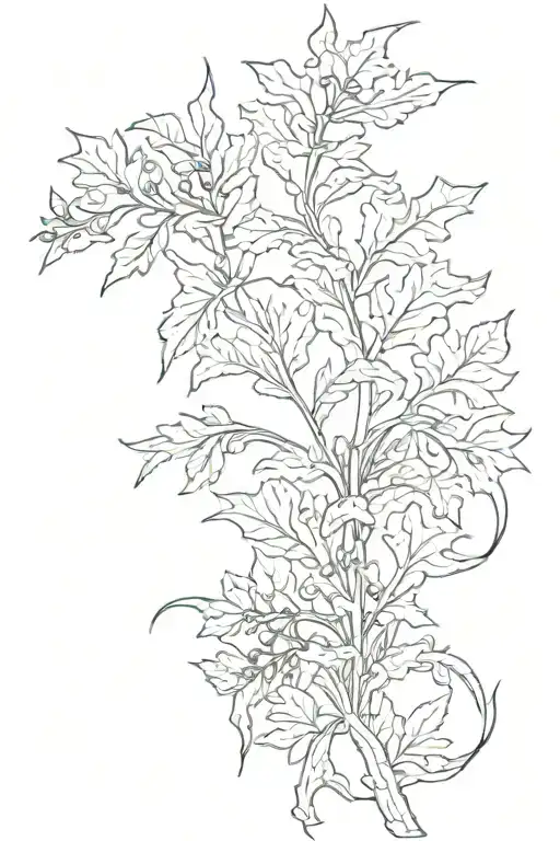 no boarder bladder kelp leaves only tattoo design idea