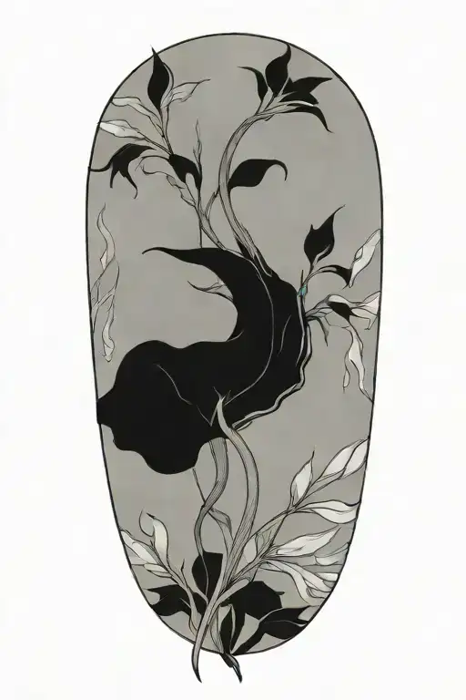 giant blader bladder kelp leaves only tattoo design idea