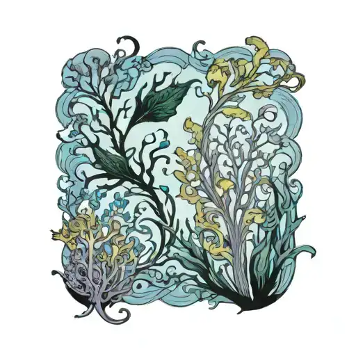 kelp forest tattoo design idea