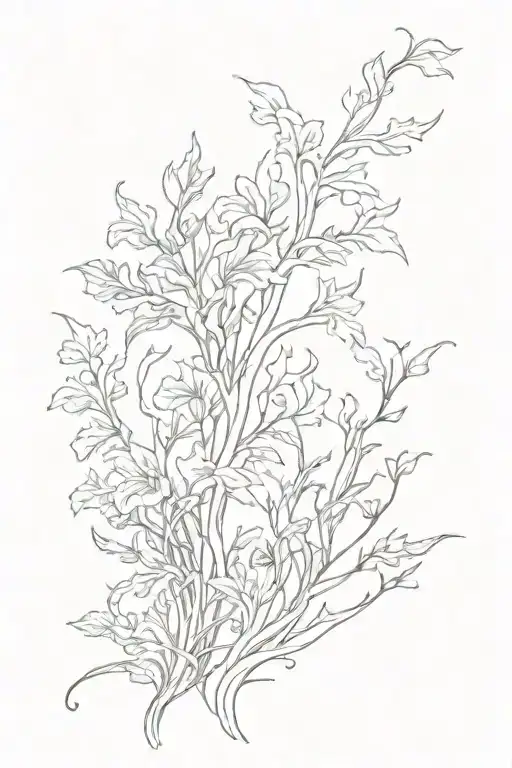 only kelp forest leeaves. tattoo design idea