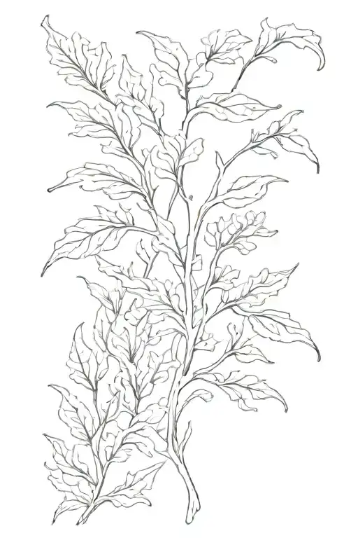blessed kelp leaves only. tattoo design idea