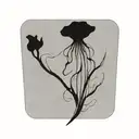 main subject is giant bladder kelp. no fish. tattoo design idea